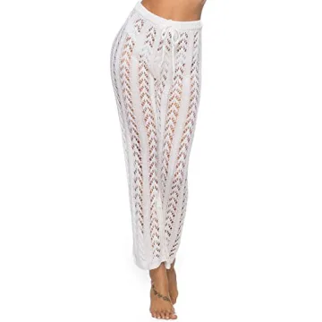 Blingfit Women's Crochet Wide Leg Pants for Beach Fashion