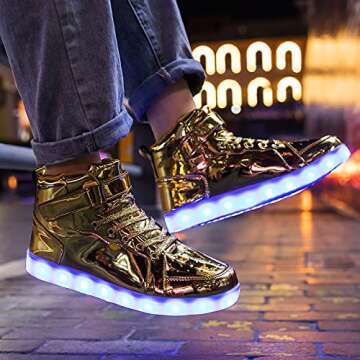 LED Light Up High-top Sneakers for Men & Women - USB Rechargeable
