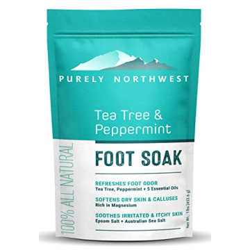 PURELY NORTHWEST-Tea Tree Oil & Peppermint Foot Soak with Epsom Salt-for Stubborn Foot Odor, Athlete...