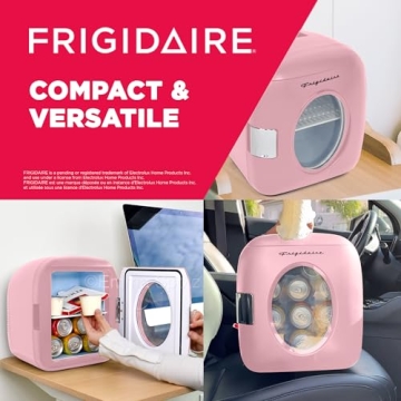 FRIGIDAIRE EFMIS462PINKCP2 Portable Cooler for Car, Office, Bedroom, Dorm Room, or Cabin, 11.22"D x 12.6"W x 12.6"H, Pink