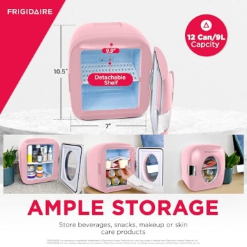 FRIGIDAIRE EFMIS462PINKCP2 Portable Cooler for Car, Office, Bedroom, Dorm Room, or Cabin, 11.22"D x 12.6"W x 12.6"H, Pink