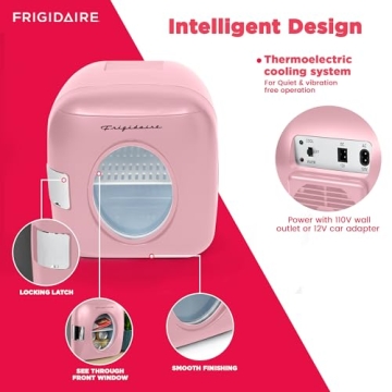 FRIGIDAIRE EFMIS462PINKCP2 Portable Cooler for Car, Office, Bedroom, Dorm Room, or Cabin, 11.22"D x 12.6"W x 12.6"H, Pink