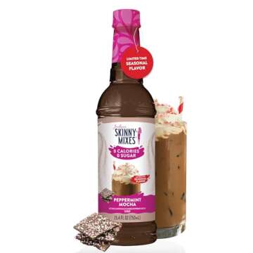 Jordan's Skinny Syrups Sugar Free Coffee Syrup, Peppermint Mocha Flavor, Zero Calorie Flavoring for ...