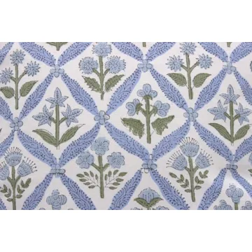 Ridhi Light Steel Blue Block Print Cotton Pillow Covers