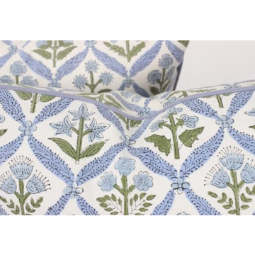 Ridhi Light Steel Blue Block Print Cotton Pillow Covers