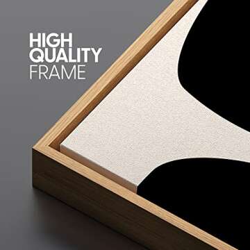 SIGNLEADER Framed Canvas Print Wall Art Negative Space Color Blocks Abstract Shapes Illustrations Modern Art Minimalist Edgy Black and White for Living Room, Bedroom, Office - 16"x24"x3 NATURAL