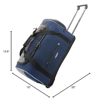 Travelers Club 36-Inch Rolling Duffel Bag in Blue