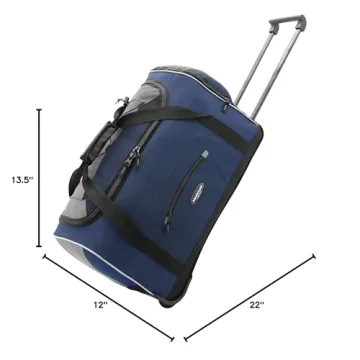 Travelers Club 36-Inch Rolling Duffel Bag in Blue