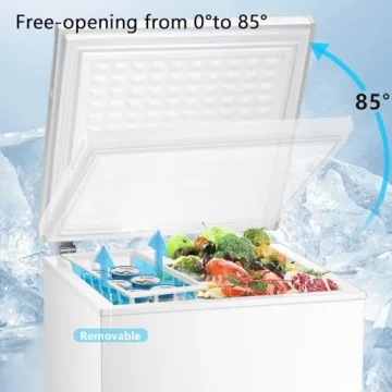 R.W.FLAME Mini Chest Freezer 1.8 Cu Ft Energy Saving