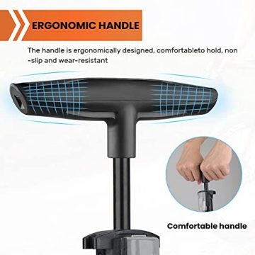 Bike Floor Pump: High Pressure Inflator for All Bikes