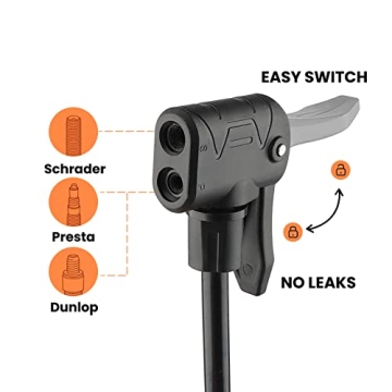 Bike Floor Pump: High Pressure Inflator for All Bikes