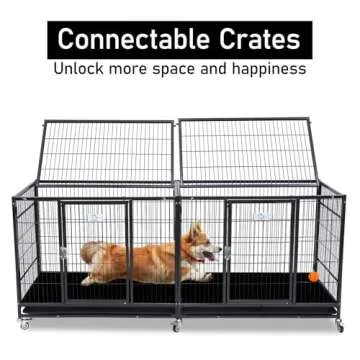 Two-Level Homey Dog Crate for Medium Dogs - Escape Proof