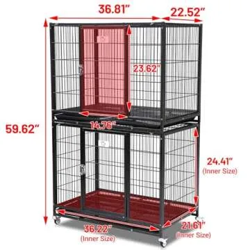 Two-Level Homey Dog Crate for Medium Dogs - Escape Proof