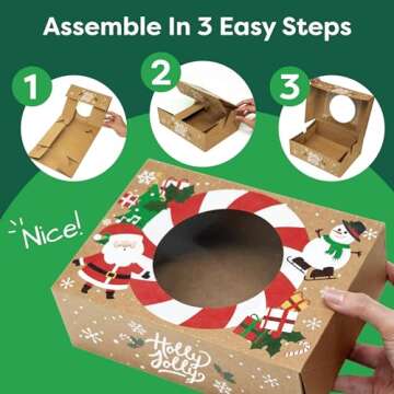 Christmas Cookie Boxes for Gift Giving - 12 Cookie Box Pack Kraft - Christmas Cookie Tins for Gift Giving, Christmas Treat Boxes, Holiday Cookie Boxes - Christmas Cookie Containers Tins With Lids