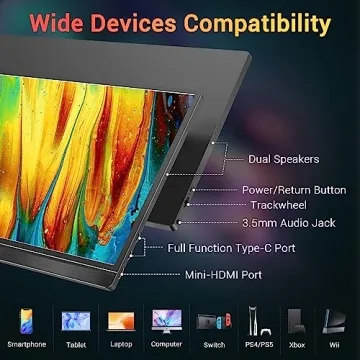 KYY Portable 15.6'' FHD Monitor - Slim & Smart Design