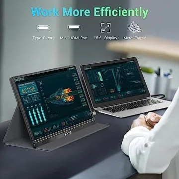 KYY Portable 15.6'' FHD Monitor - Slim & Smart Design
