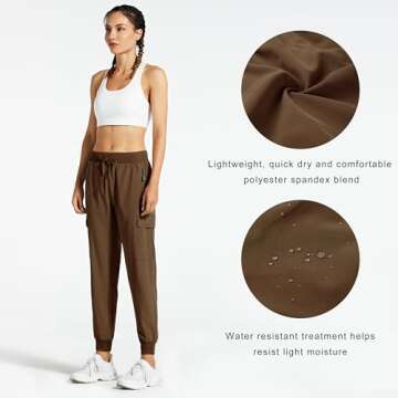Libin Women's Hiking Pants Outdoor Travel Camping Golf Fishing Climbing Safari Work Trousers Joggers, Dark Brown XL