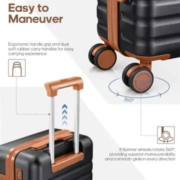UKEIN Luggage Set 3 Piece Carry On Spinner Wheels