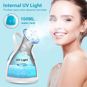Self Tanner Facial Steamer Face Steamer – Nano Ionic Face Steamer for Facial 100ml Home Facial