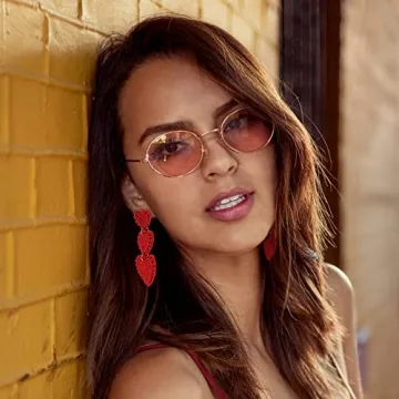 Stunning Beaded Heart Shaped Earrings - Handmade & Vibrant