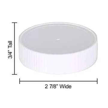 Pinnacle Mercantile Plastic Mason Jar Regular Mouth Screw-On White Lids - 24 Pack - BPA Free - Made ...