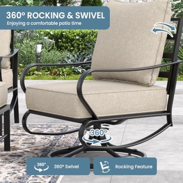5-Piece Waterproof Outdoor Patio Furniture Set with Cushions