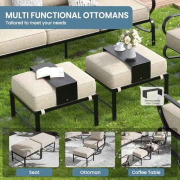 5-Piece Waterproof Outdoor Patio Furniture Set with Cushions