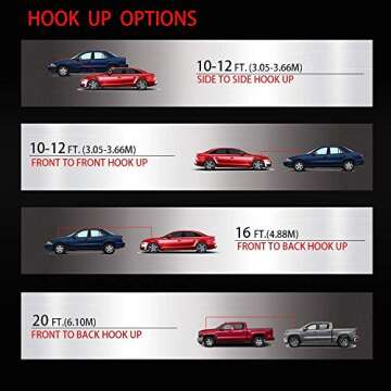 GOHAWKTEQ G5204C 4 Gauge 500A 20FT Heavy Duty Jumper Battery Cables Booster Jump Starter Replaces# AA-003-1A