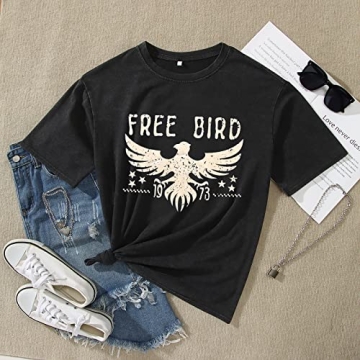 KEKEMI Vintage Rock Band T-shirt for Stylish Women
