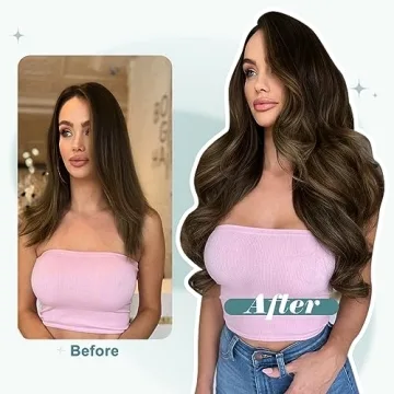 Full Shine Hair Extensions Balayage Brown Clip-ins for Women