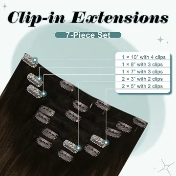 Full Shine Hair Extensions Balayage Brown Clip-ins for Women