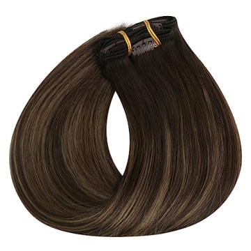 Full Shine Hair Extensions Balayage Brown Clip-ins for Women
