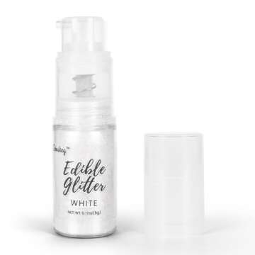 Shimmer White Edible Glitter Spray, 5g Edible Glitter for Cocktails, Cobakey Luster Dust Edible for ...