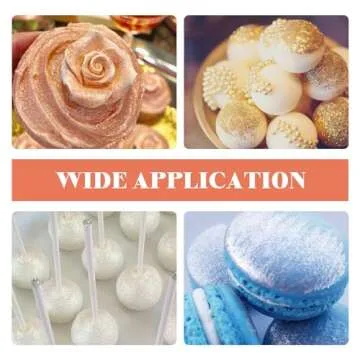 Shimmer White Edible Glitter Spray, 5g Edible Glitter for Cocktails, Cobakey Luster Dust Edible for Cake Decorating, Drinks, Baking, Chocolate, Strawberrie