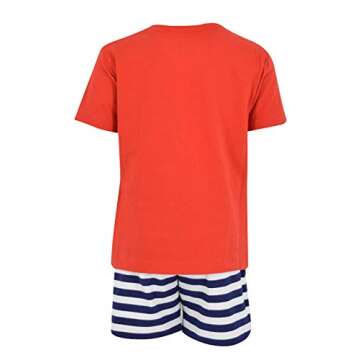 Unique Baby Boys Patriotic 4th of July 2-Piece Summer Outfit (3t, Red)