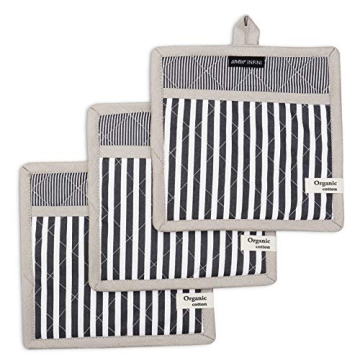 AMOUR INFINI Pot Holders Heat Resistant Cotton Set of 3 Nonslip 8'x8' Inch Hot Pads for Kitchen, BBQ...