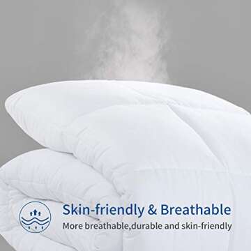 HOMBYS Down Alternative Fluffy Comforter 120“ x 120” Oversized King Comforter 116 oz All Season Quilted Duvet Insert with Duvet Cover,8 Corner Tabs,White (White, Oversized King)