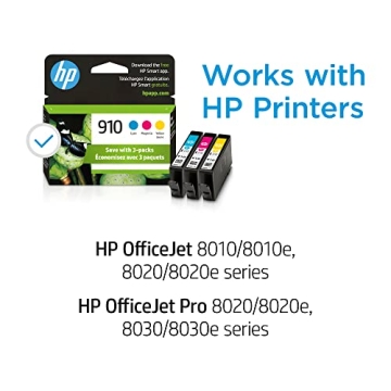 HP 910 Cyan Magenta Yellow Ink Cartridges for OfficeJet