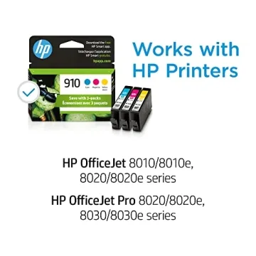 HP 910 Cyan Magenta Yellow Ink Cartridges for OfficeJet