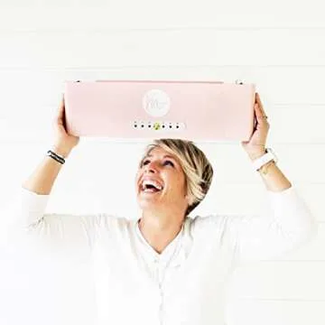 American Crafts, Heidi Swapp, Minc Wheel Foiling Machine Laminator Applicator & Starter Kit,12 inch, Pink, Includes Transfer Folder, Gold Foil Sheet and 3 Tags, Make Cards, Invitations, and More