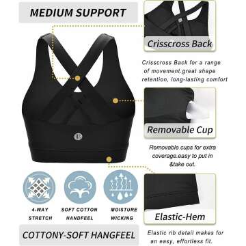 RUNNING GIRL Criss-Cross Sports Bra for Women