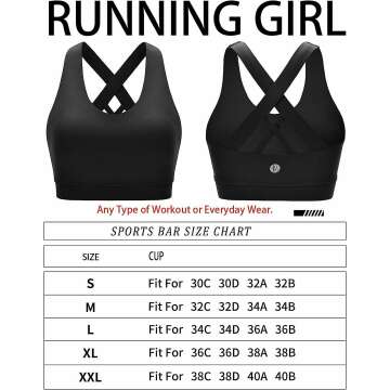 RUNNING GIRL Criss-Cross Sports Bra for Women