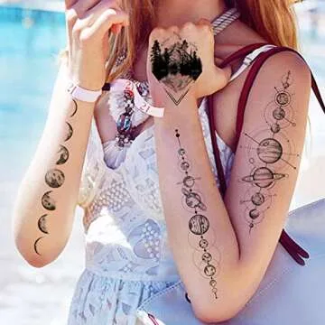 33 Sheets Outer Space Temporary Tattoos for Kids and Adults