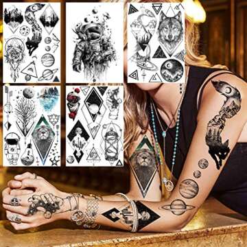 33 Sheets Outer Space Temporary Tattoos for Kids and Adults