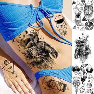 33 Sheets Outer Space Temporary Tattoos for Kids and Adults