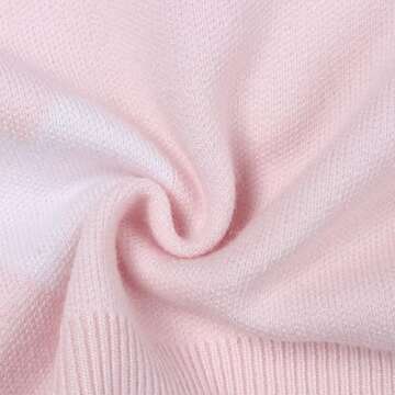 shermie Women's Cute Heart Knitted Sweater Long Sleeve Crew Neck Loose Casual Pullover Sweaters Pink 1 X-Large