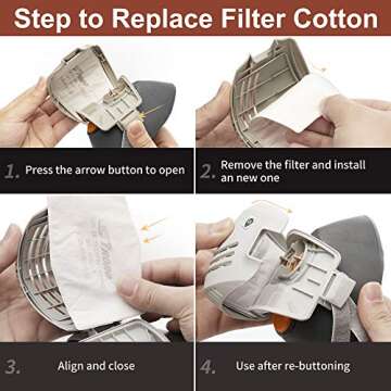 RANKSING Respirator Mask with Filters to Against Dust Gases Fumes Asbestos Organic Vapors Chemicals while Painting Spraying Sanding Welding Construct and Work Portable Protection PPE