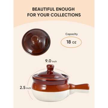 LIFVER French Onion Soup Bowls Set of 4 - Durable & Stylish