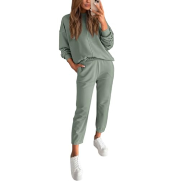 NALANISA 2023 Fall Women's 2 Piece Outfits Tracksuit Winter Long Sleeve Pullover Tops Jogger Pants L...