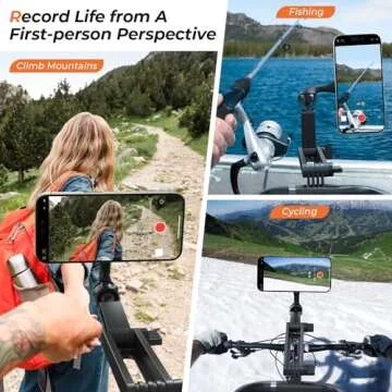 Magnetic Neck Phone Holder, Neck Mount for Phone, Hand Free Phone Neck Holder Chest Stand POV/Vlog Video Recording & Filming, Neck Tripod for iPhone 16 15 14 13 12 Seires, Grey